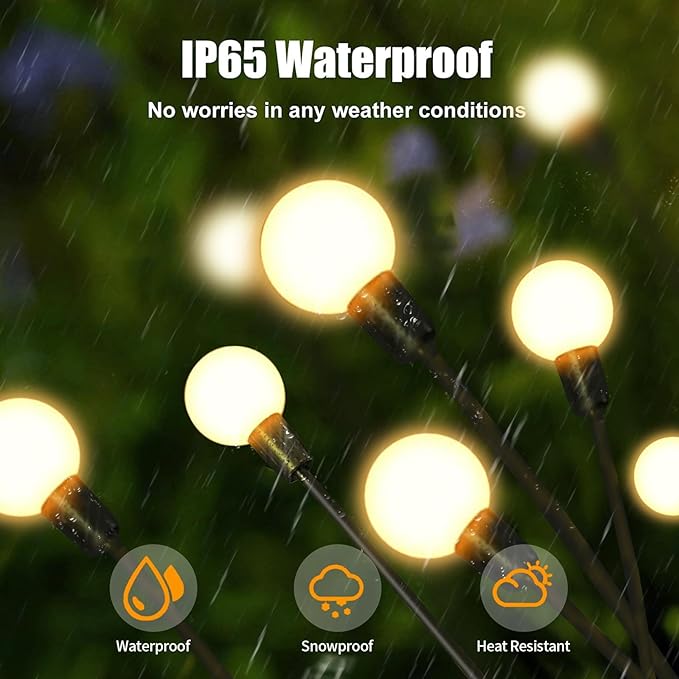 Solar Powered Outdoor Firefly Garden Lights