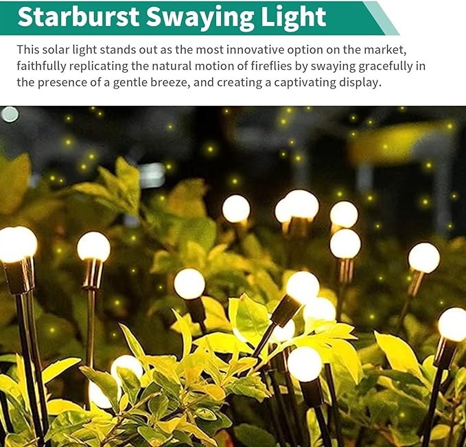 Solar Powered Outdoor Firefly Garden Lights