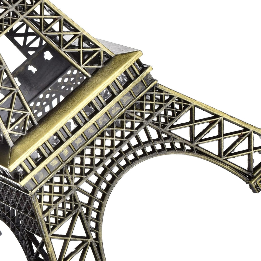 Vintage Bronze Eiffel Tower Metal Statue – Paris Landmark Desk Accent