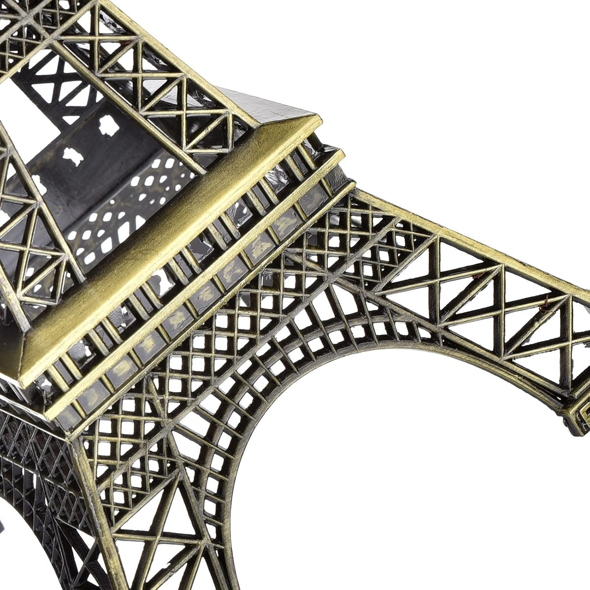 Vintage Bronze Eiffel Tower Metal Statue – Paris Landmark Desk Accent