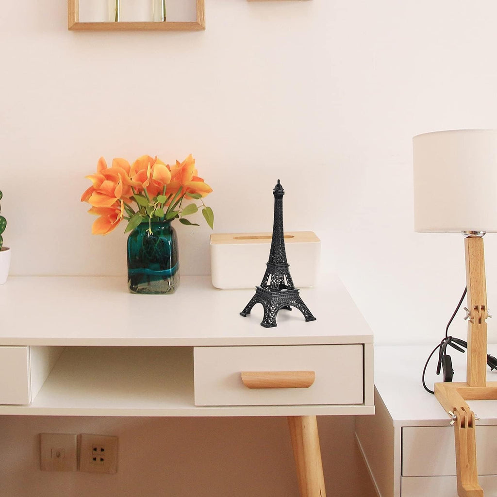 Vintage Bronze Eiffel Tower Metal Statue – Paris Landmark Desk Accent